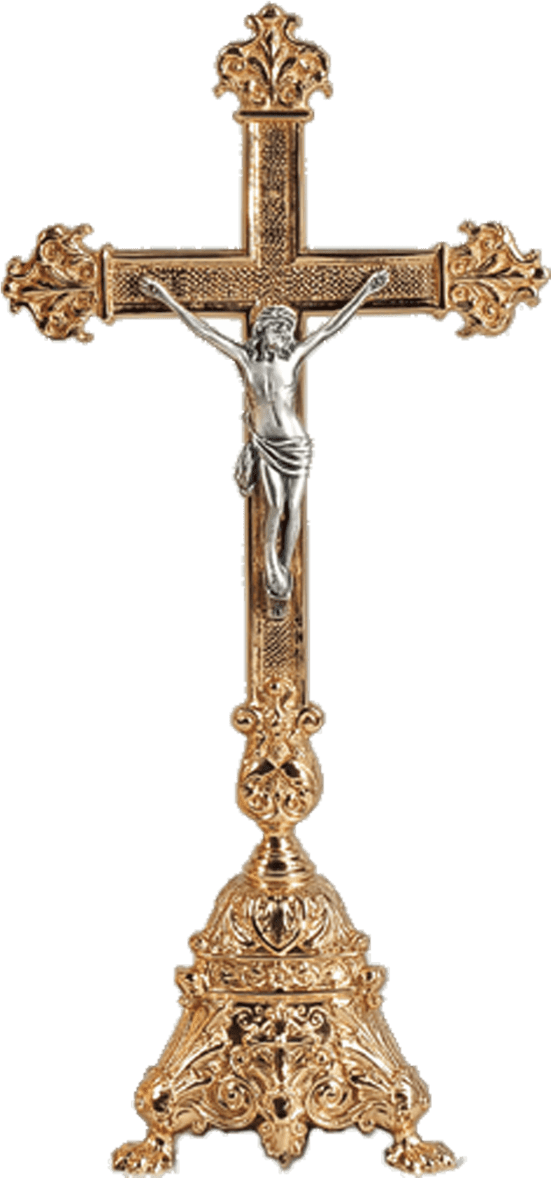 Baroque Altar Crucifix Png Baroque Pewter Cross - Altar Crucifix (800x1697), Png Download