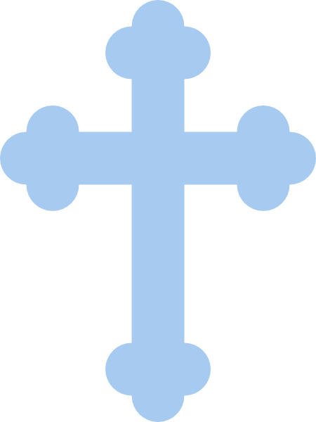 Light Blue Cross Clip Art At Clker - Blue Cross Clipart (450x600), Png Download