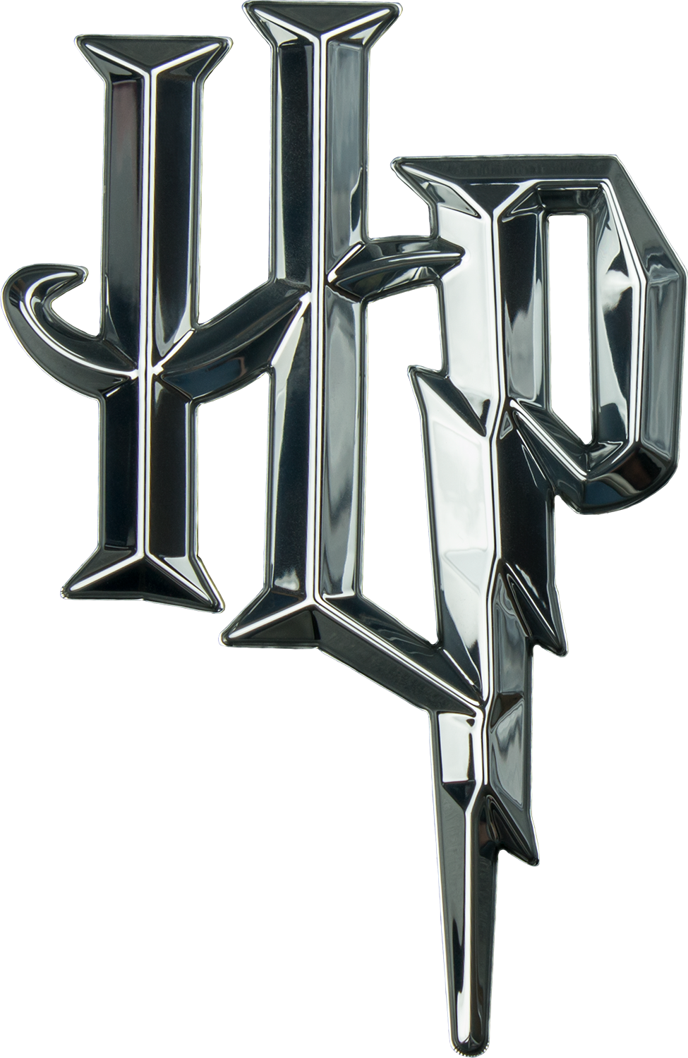 Harry Potter 3d Chrome Logo Emblem - Logo De Harry Potter Png (975x1500), Png Download
