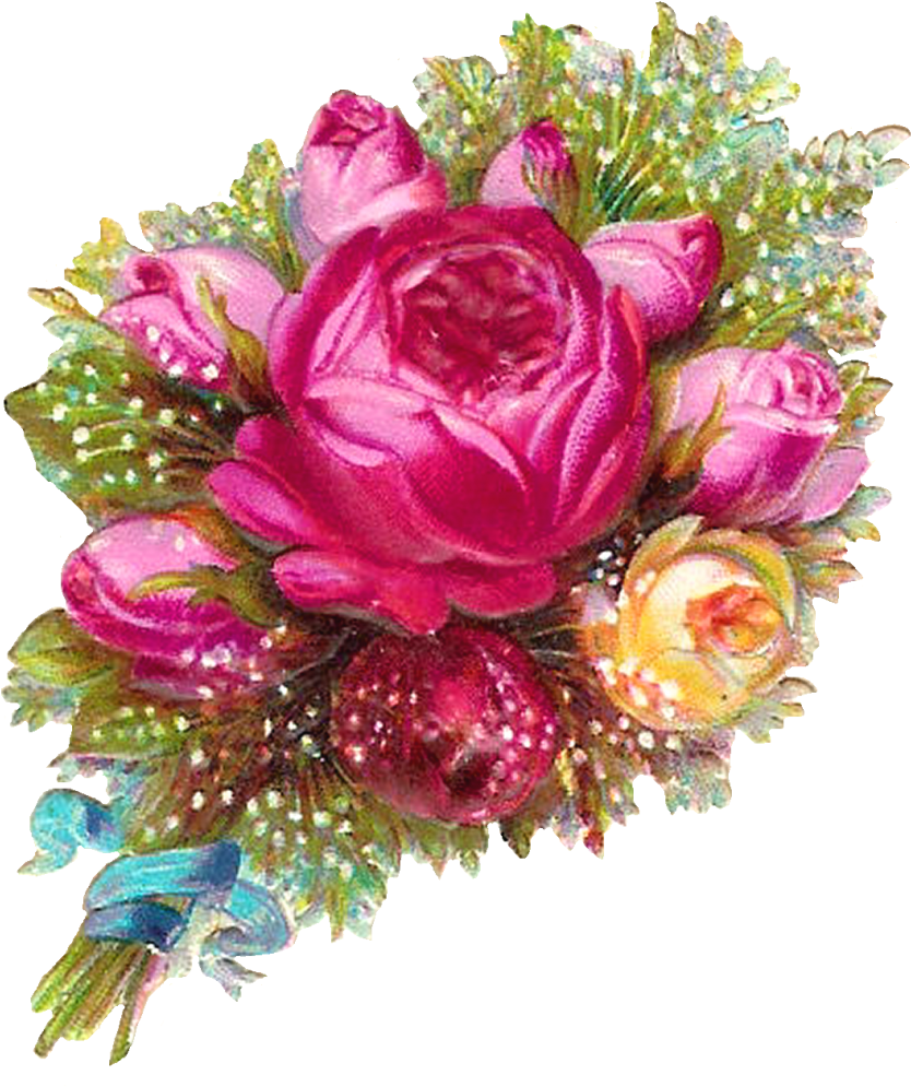 Pink Roses Flowers Bouquet Transparent Png - Flower Bouquet Transparent Background (864x1024), Png Download