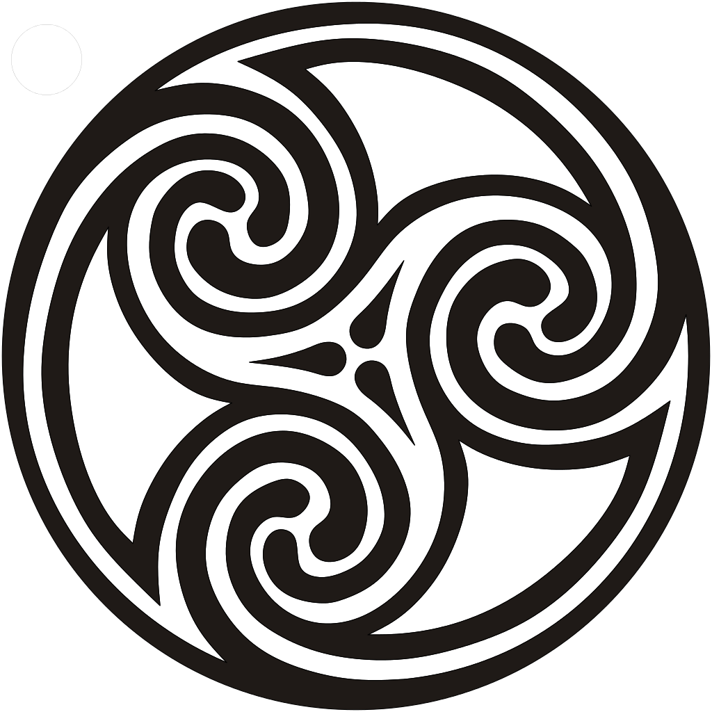 Pisces Drawing Circle - Celtic Triple Spiral (1024x1024), Png Download