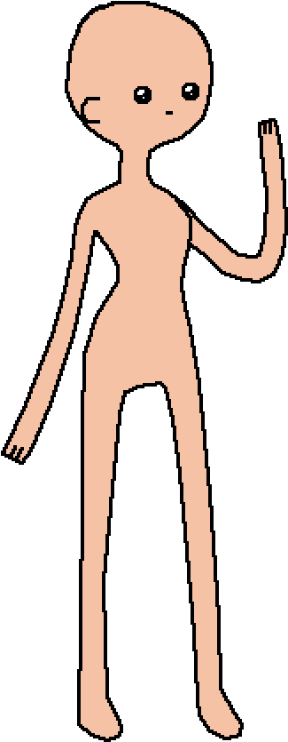 Full Body Girl Base - Cartoon (870x1000), Png Download