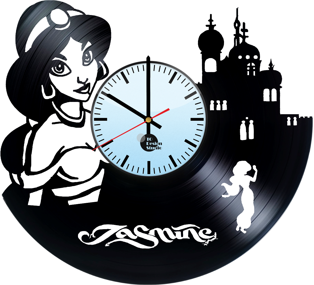 Princess Jasmine Handmade Vinyl Record Wall Clock Fan - Modern Vinyl Record Wall Clock With All Superheroes (1500x1500), Png Download