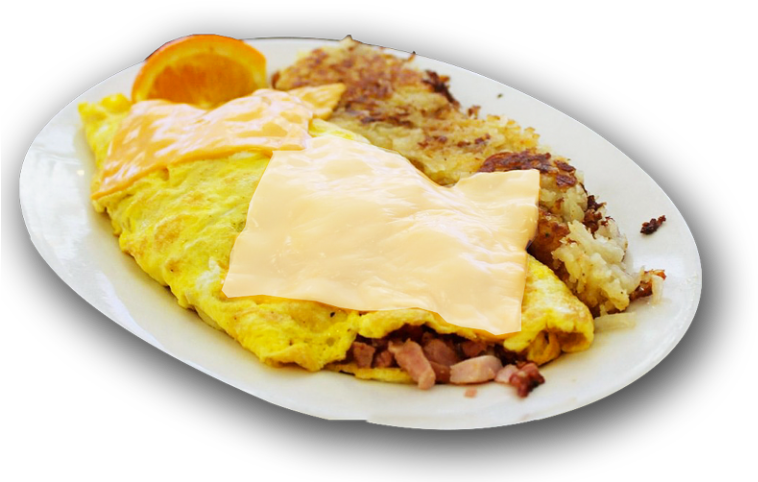 Ham & Cheese Omelette* - Ham And Cheese Sandwich (768x481), Png Download