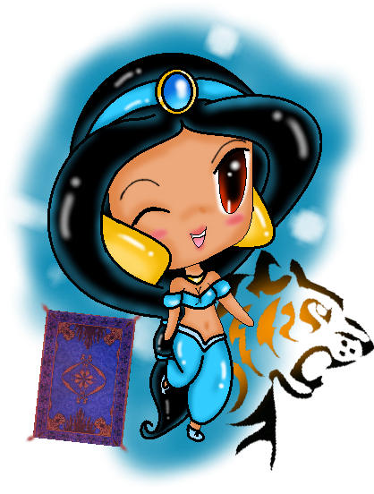 Savonianight Images Princess Jasmine Wallpaper And - Aladdin Y Jasmine Chibi (418x552), Png Download