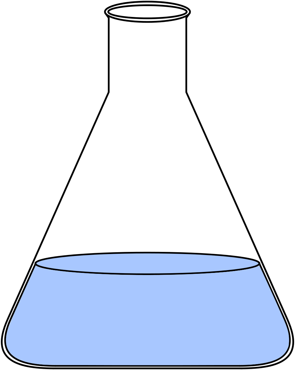 Erlenmeyer Flask Laboratory Flasks Volumetric Flask - Erlenmeyer Flask Draw (956x1200), Png Download