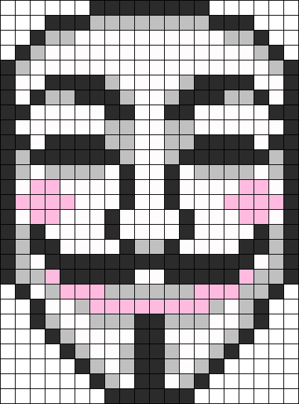 Guy Fawkes Anonymous Mask Perler Perler Bead Pattern - Anonymous Mask Pixel Art (421x568), Png Download