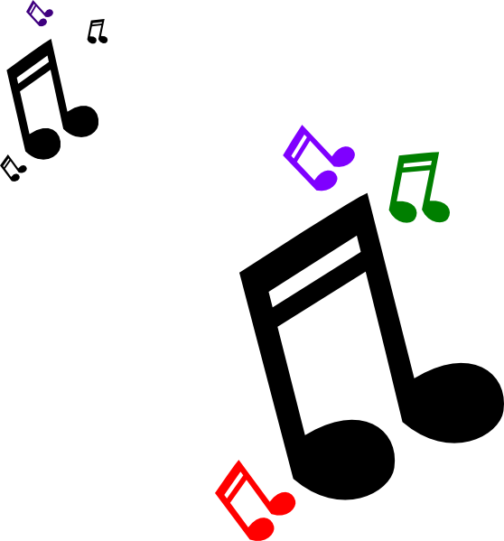 Colored Music Notes Clip Art At Clker Com Vector Clip - Clip Art (558x599), Png Download
