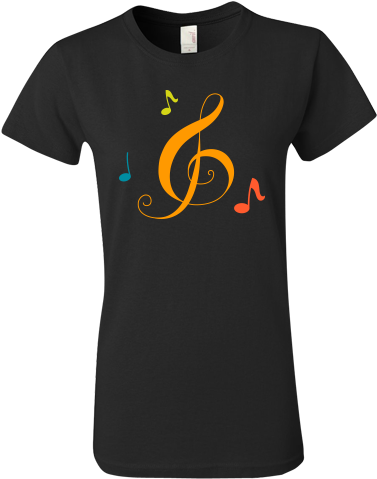 Colorful Treble Clef And Musical Notes Women's Band - Choir Director Music Bag (480x480), Png Download