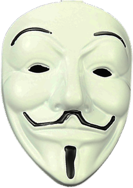 Guy Fawkes Anonymous Plain White Key Chain - Anonymous (362x384), Png Download