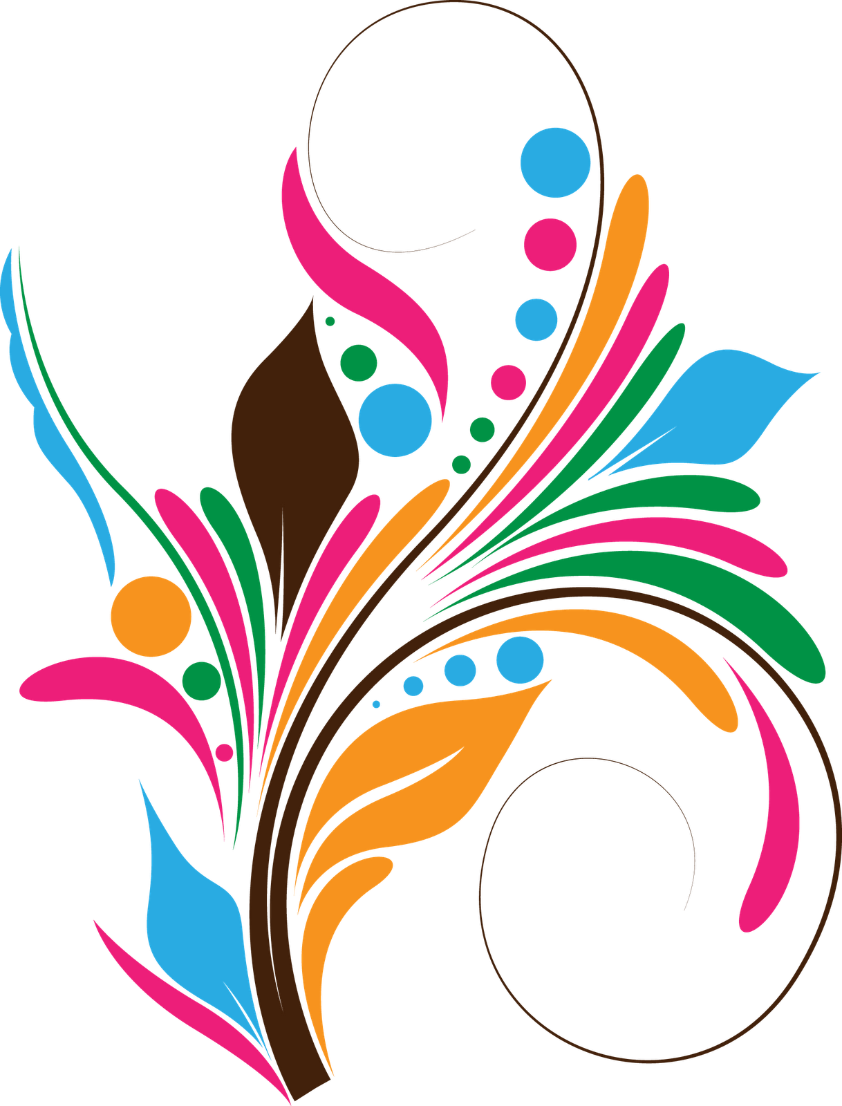 Download Free Coreldraw Tutorials - Colorful Floral Design Png (1218x1600), Png Download