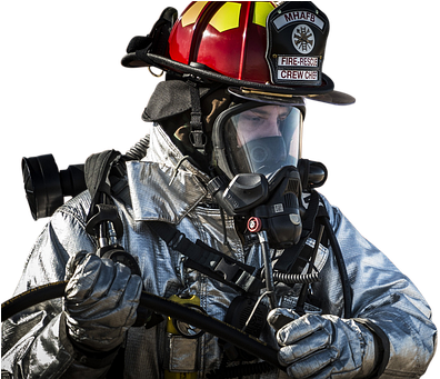 Isolated, Firefighter, Fireman, Helmet - Usaf Firefighter (610x340), Png Download