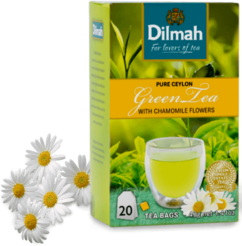 Pure Ceylon Green Tea With Chamomile Flowers - Dilmah Green Tea Lemongrass (811x524), Png Download