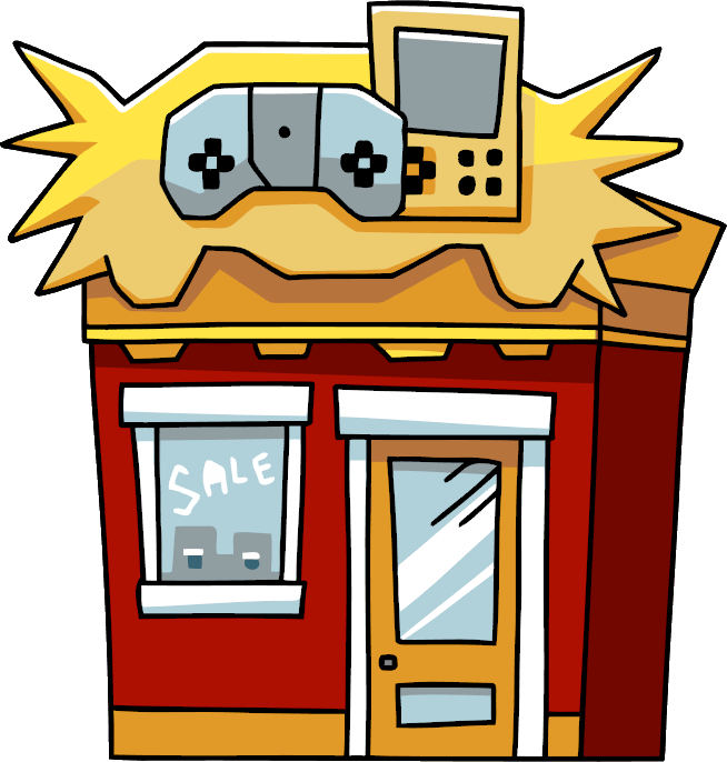 Image Video Game Store Png Scribblenauts Wiki - Game Store Clipart (654x686), Png Download
