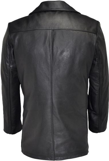 Mens Button Down Leather Coat 18 19 Mens Jacket Leather (400x600), Png Download