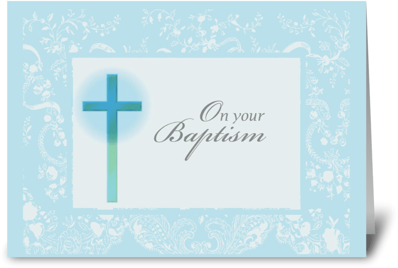 2789 Blue Christening Card, Lace Greeting Card - Cousin, Boy On Baptism Card (424x349), Png Download