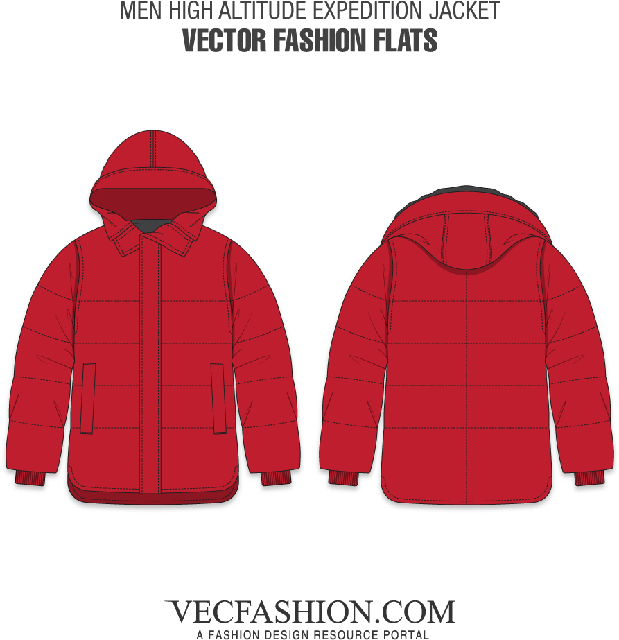 Vector Fashion Flat For Men's High Altitude Expedition - Hoodie (1000x1000), Png Download