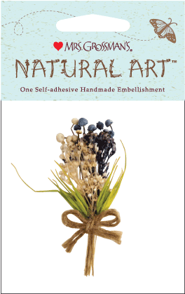 Blue Bouquet Sticker - Mrs. Grossman's Natural Art-flowers With Button (288x441), Png Download