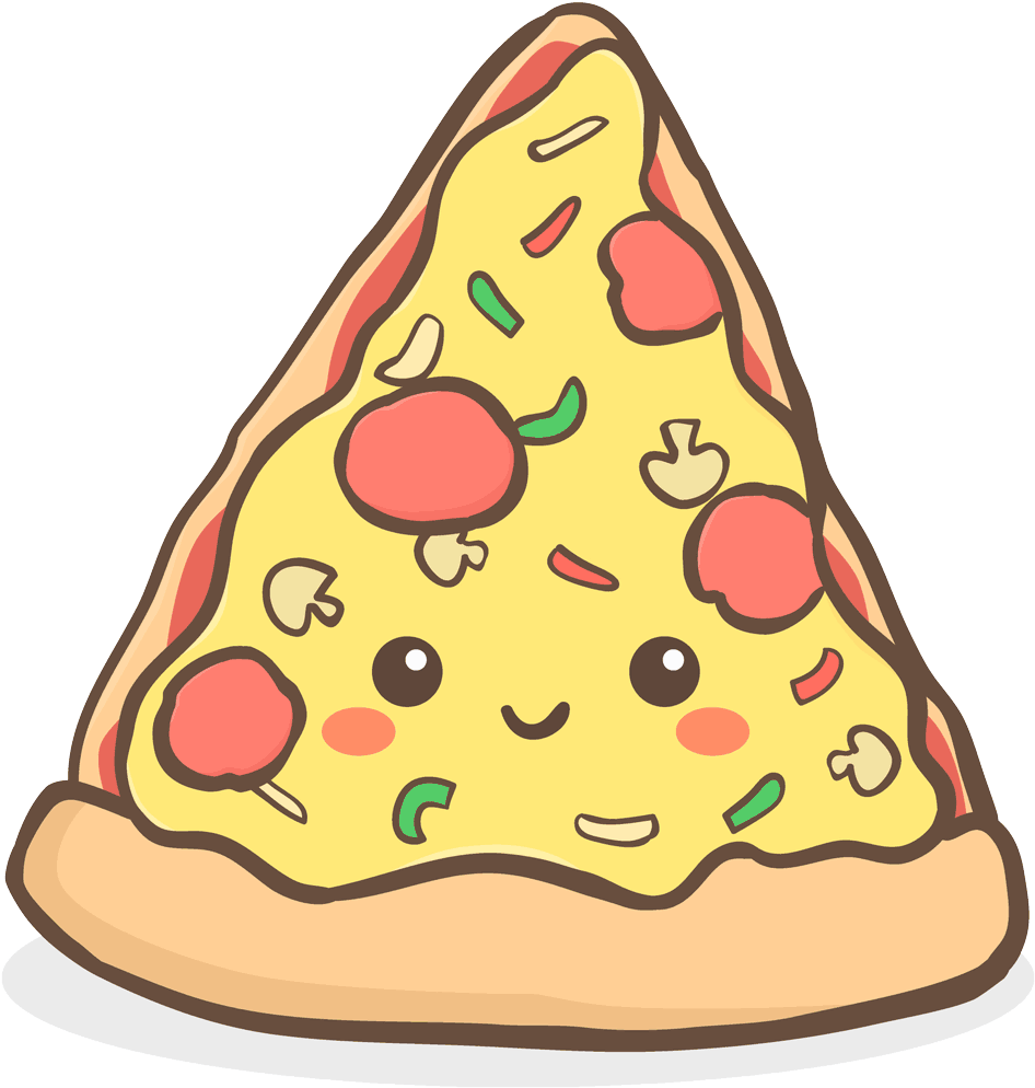 Free Download Cute Pizza Clipart Pizza Junk Food Fast - Food Cartoon (1000x1000), Png Download