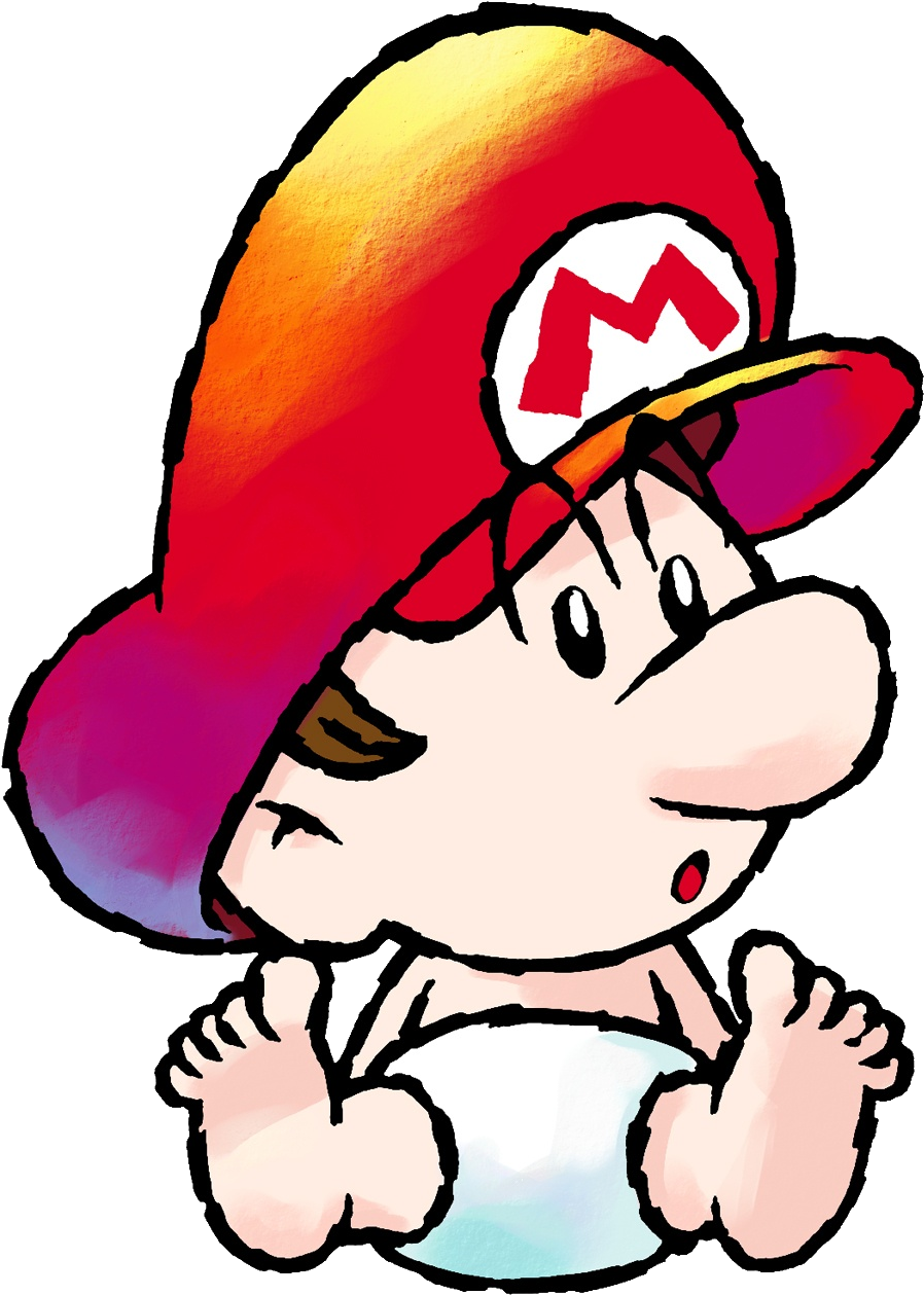 Baby Mario Artwork - Baby Mario Yoshi's Island (1035x1308), Png Download