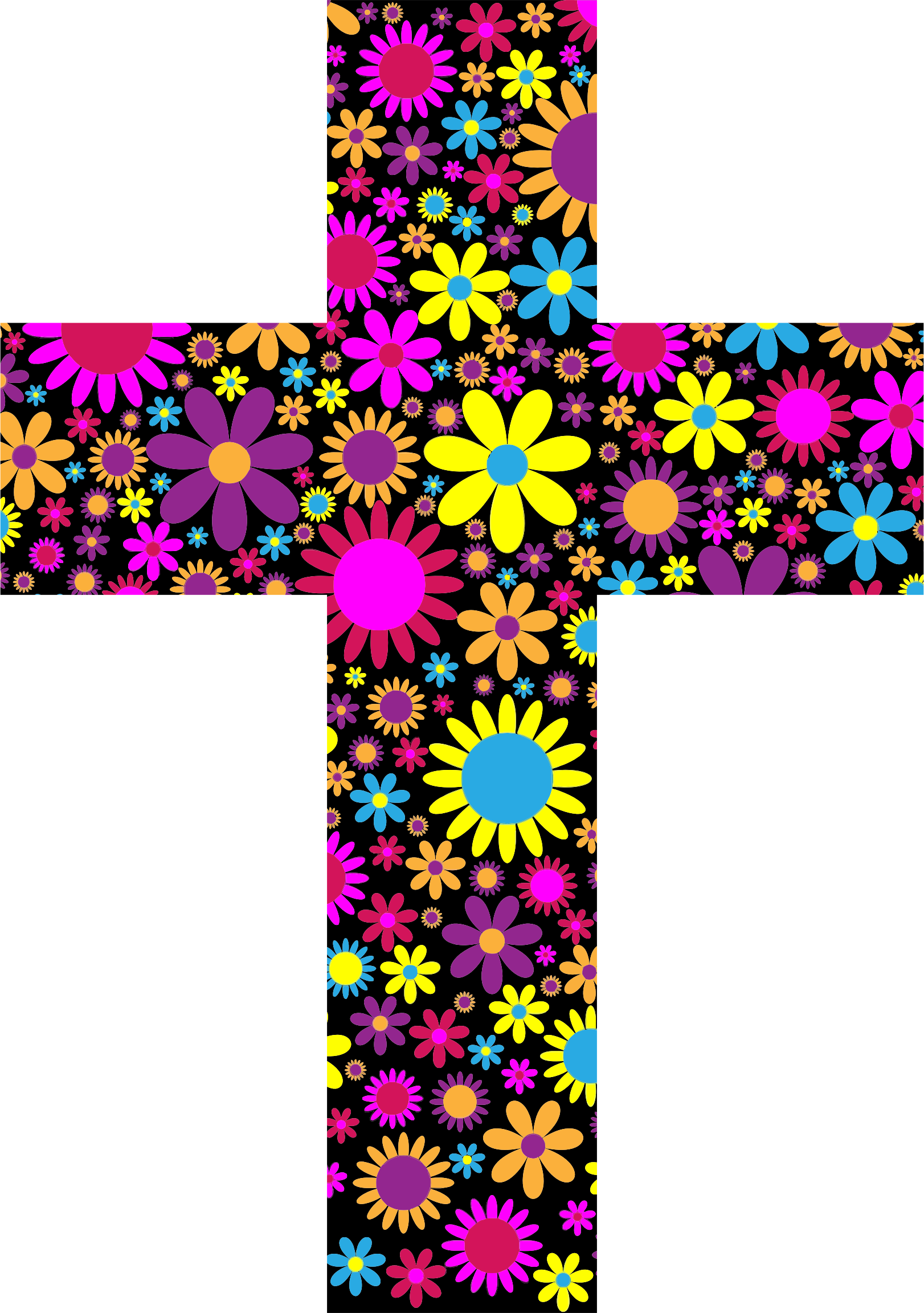 Big Image Png - Floral Cross Clipart (1622x2304), Png Download