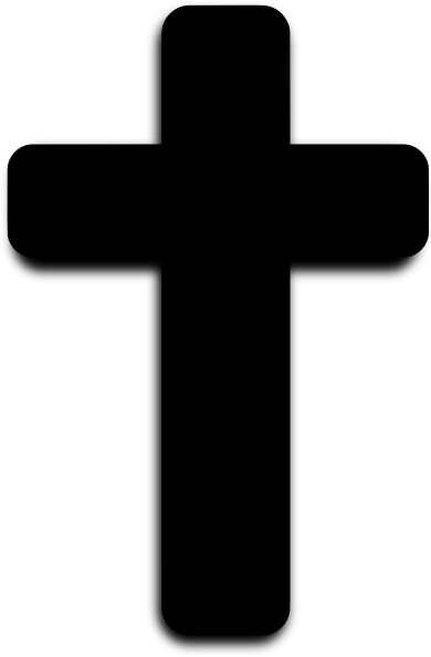 Cross Clipart Black And White Png - Cross Silhouette Png (390x594), Png Download