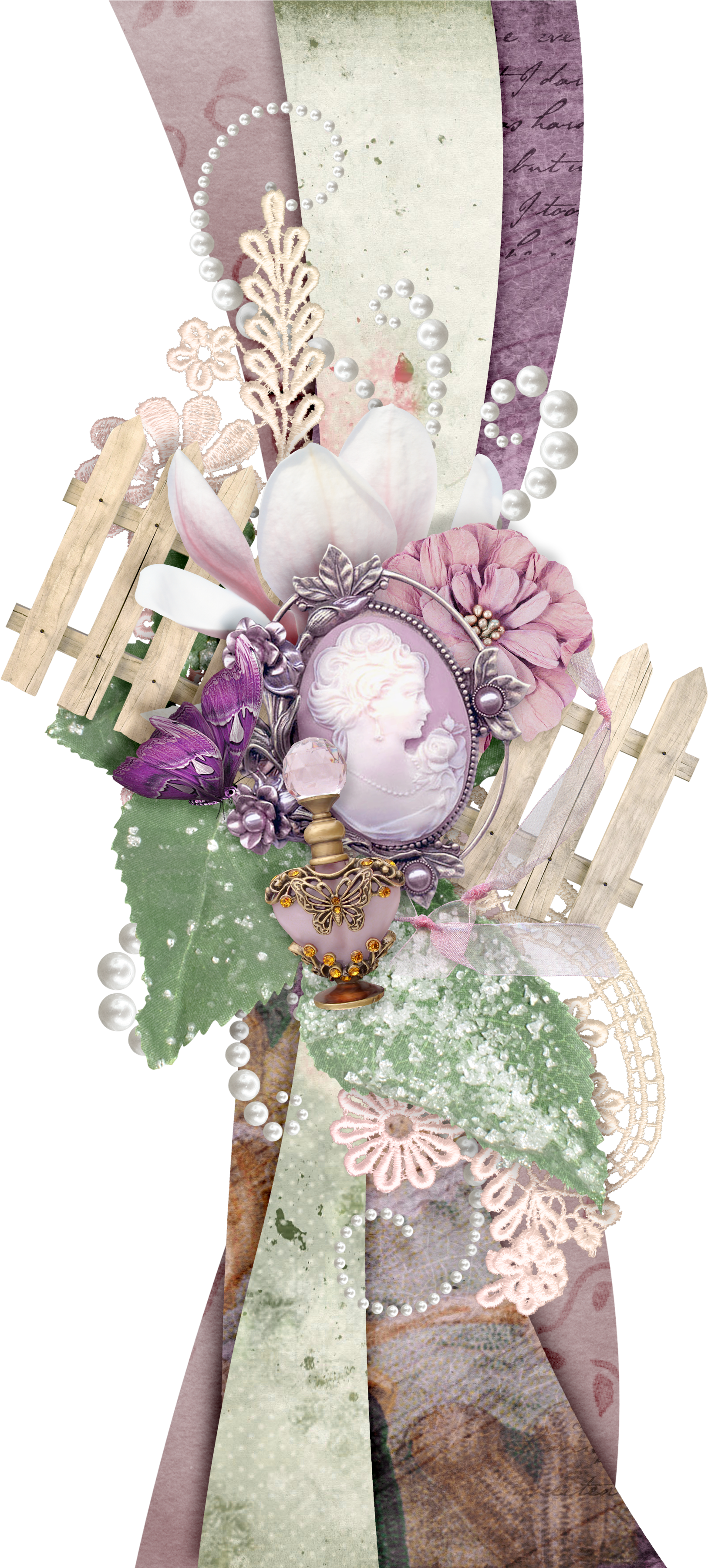 Page Borders, Borders And Frames, Pic Collage Ideas, - Floral Clusters Png Transparent (1800x3600), Png Download