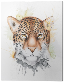 Watercolor Illustration Of A Jaguar Canvas Print • - Watercolor Painting (400x400), Png Download
