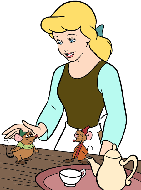 Cinderella And Friends Clip Art - Cinderella And Gus The Mouse (450x613), Png Download