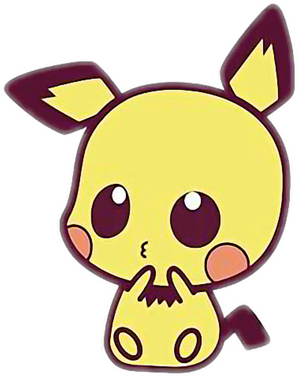Pichu Sticker - Food Cute Kawaii Drawings Easy (1024x1289), Png Download