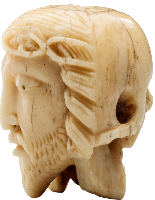 Rosary Bead With Wendekopf - Carving (535x690), Png Download