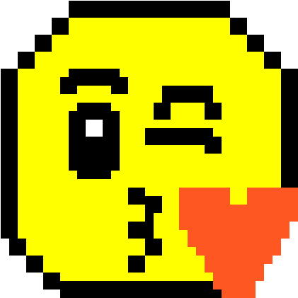 Kiss Emoji - Pixel Art Cute Ghost (1200x1200), Png Download