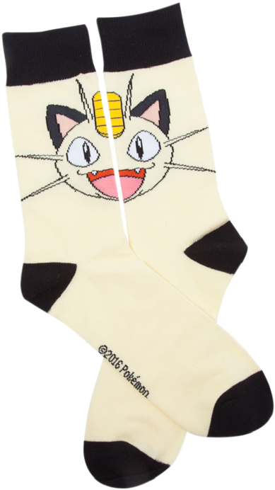 Pokémon - Meowth Socks - 39/42 - Sock (960x943), Png Download