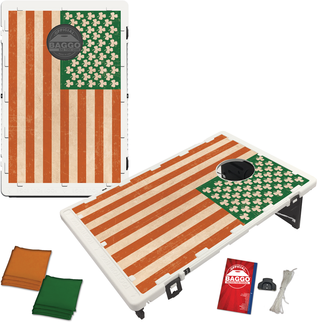 Irish Shamrock American Flag Bean Bag Toss Game By - 2 'x 3' Vintage Design Baggo Bean Bag Toss Game (1125x1125), Png Download