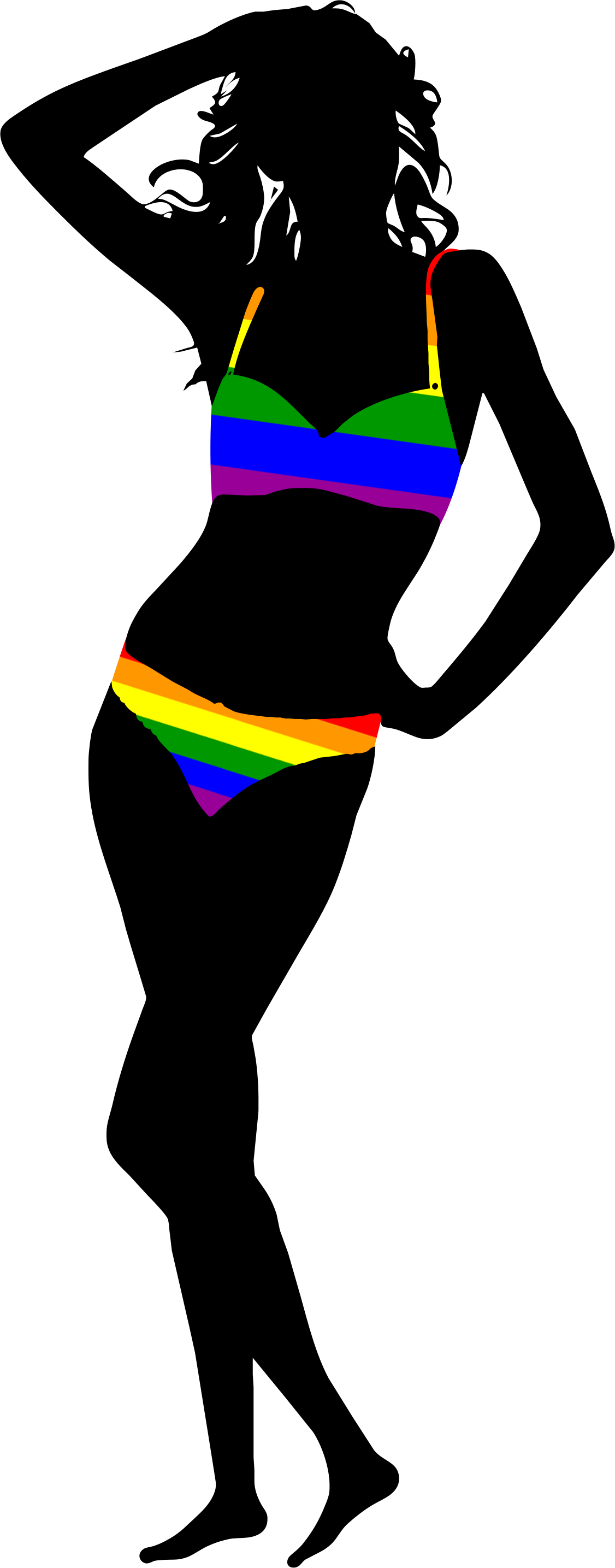 Lesbian Gay Silhouette Homosexual 652166 - Bikini Silhouette Png (1126x2870), Png Download