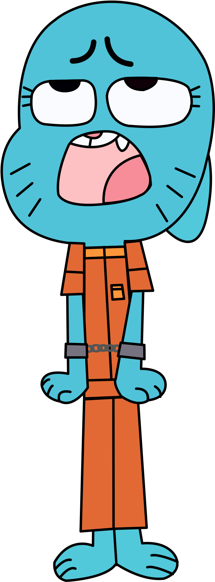Nicole Watterson In A Orange Prison Jumpsuit By Zeldron-justice - Amazing World Of Gumball Prison (710x1916), Png Download