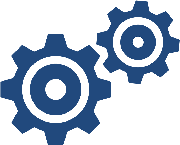 Destination Management - Blue Gears Icon Png (700x568), Png Download
