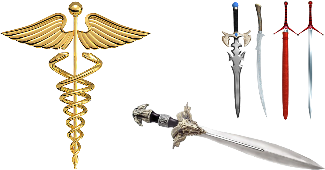 Banner Library Download Caduceus Transparent Sword - Medical Symbol (1200x600), Png Download