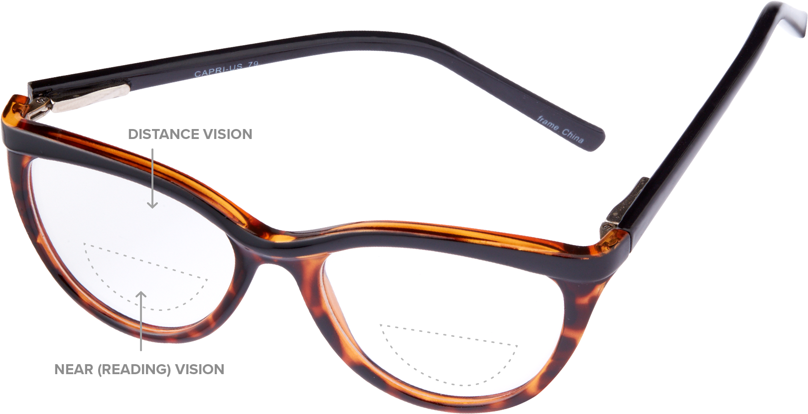 These Lenses Feature Distance Correction At Top And - Glasses (1622x831), Png Download