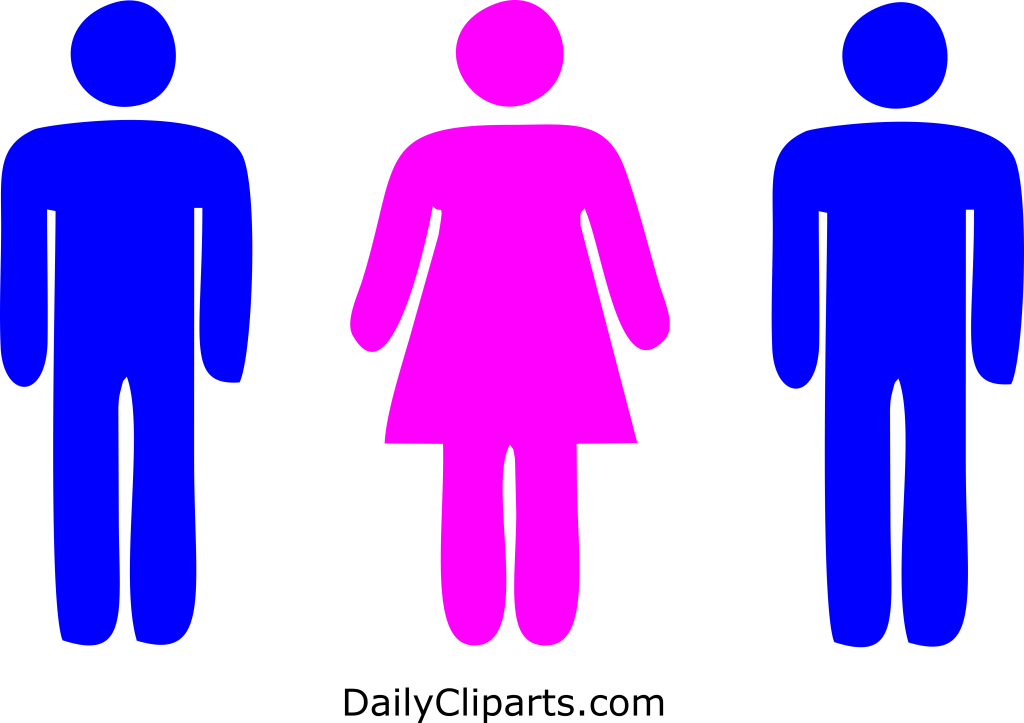 2 Men 1 Woman Icon Image - Stainless Steel Toilet Signage (1024x723), Png Download