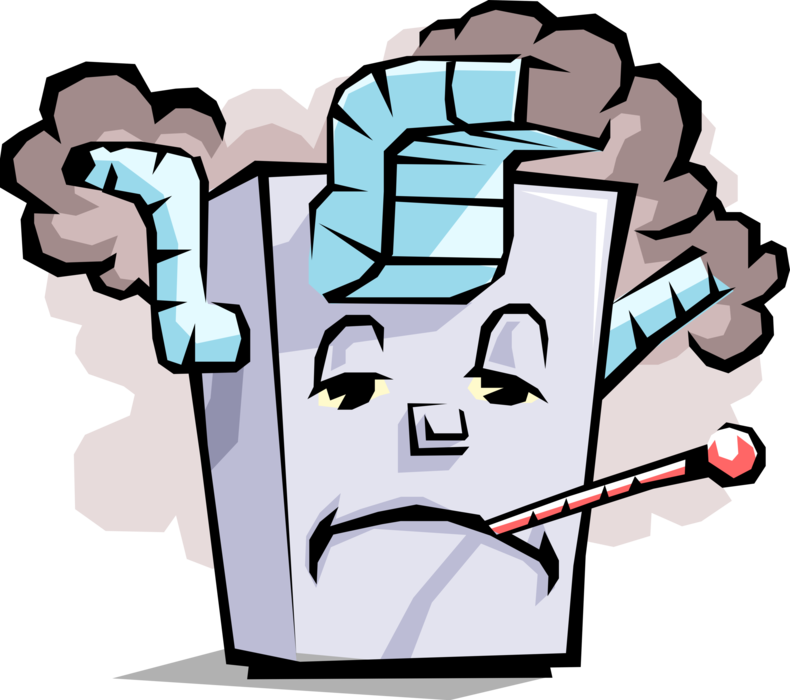 Vector Illustration Of Heating And Cooling Service - Broken Air Conditioner Clipart (790x700), Png Download