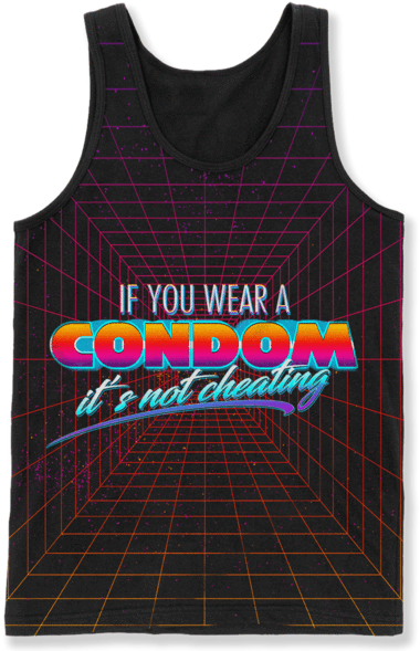 If You Wear A Condom, It's Not Cheating - Active Tank (600x600), Png Download