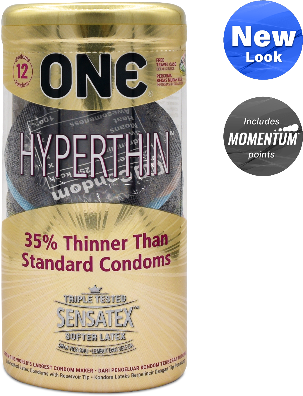 Hyperthin Condom 12-pack - One Vibe Condom (1782x1782), Png Download