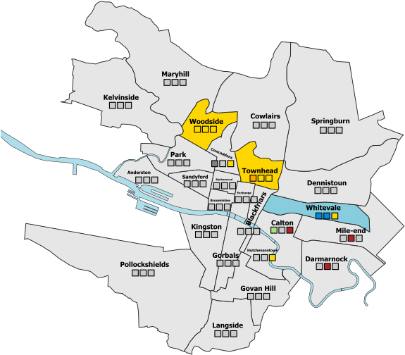 1896 Glasgow Corporation Election - Map (614x546), Png Download