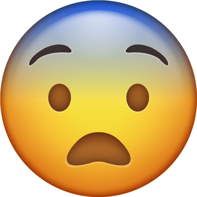 Fearful Emoji (640x640), Png Download