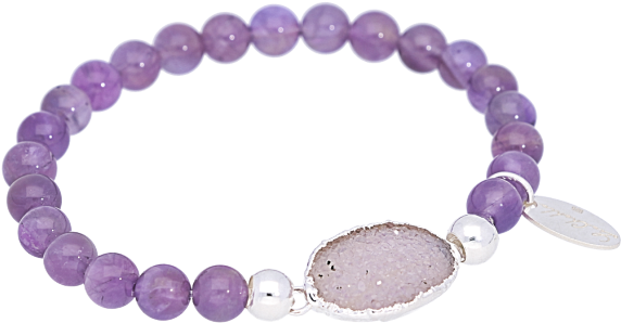 Amethyst Druzy Bracelet - Biba Armband Geel (700x700), Png Download