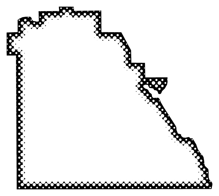 A Map Of Polk With Dots Reversed Out Of A Black Outline - Polk County Shape (768x686), Png Download