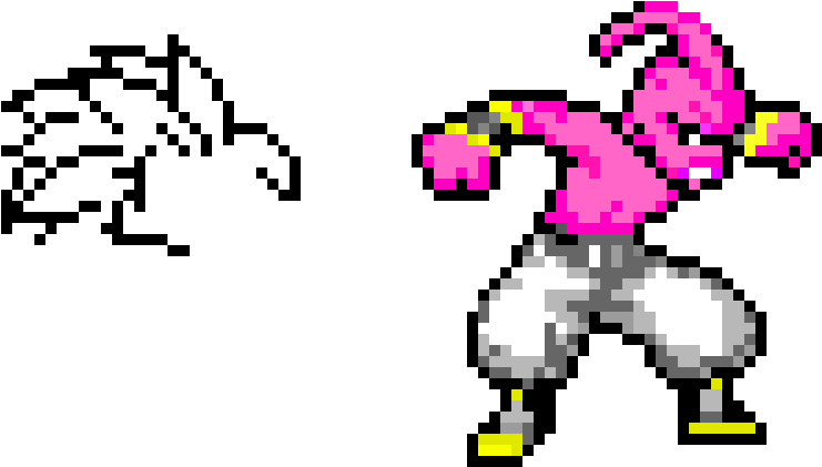 Kid Buu V Goku - Kid Buu Pixel Art (960x600), Png Download