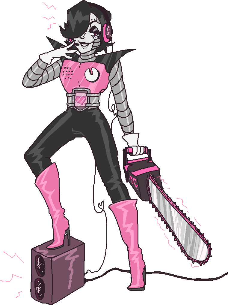 Gift Art Mtt - Mettaton With A Chainsaw (864x1044), Png Download