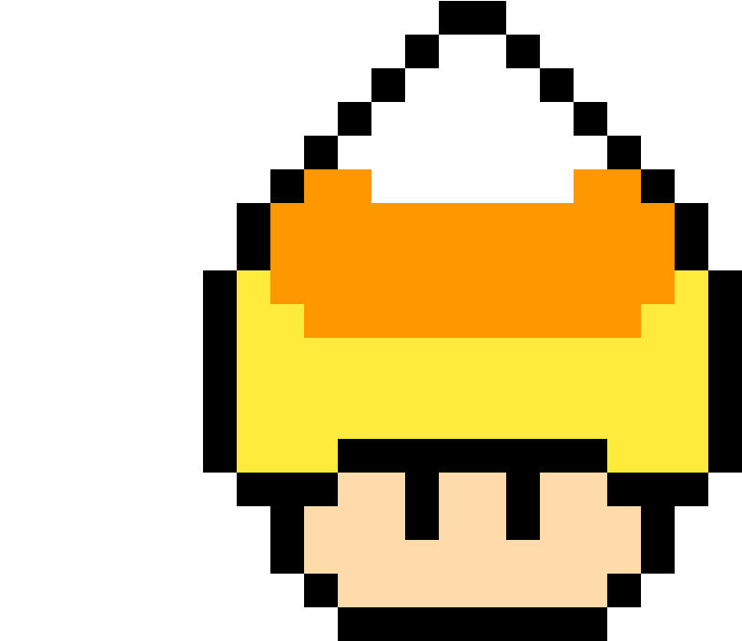 Candy Corn Mushroom - Pixel Art Mario Mushrooms (1184x1184), Png Download